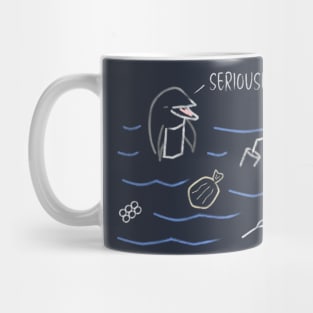 Dolphin Protesting Ocean Plastic Mug